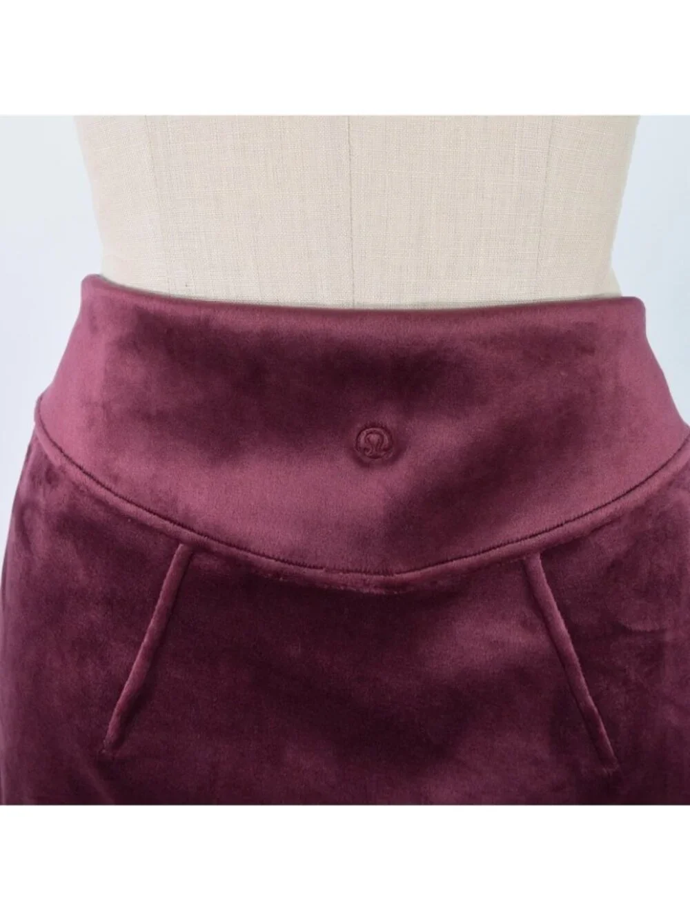Lululemon Garnet Red Soft Velvet Scuba Knit Mini Skirt